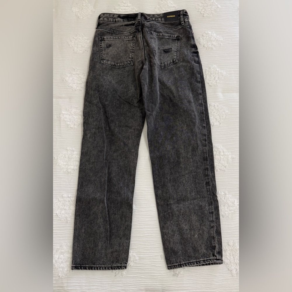 Express Washed Black Boyfriend Straight Leg Jeans - Picture 3 of 5